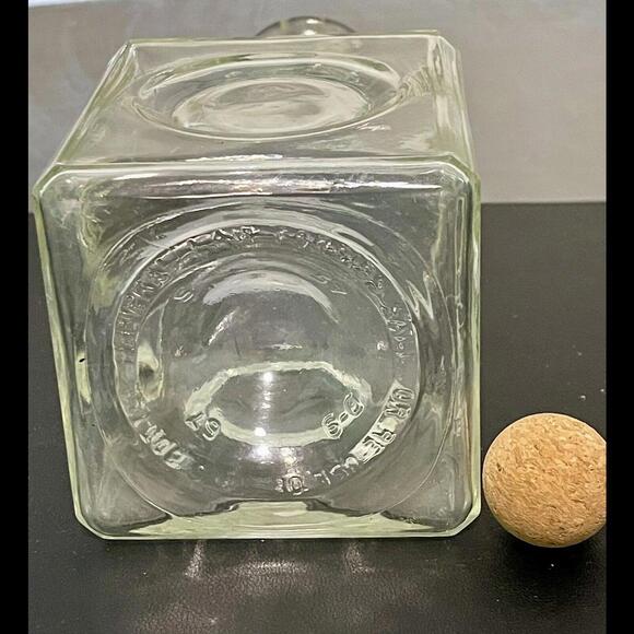 Vintage MCM Pressed Glass Empty Liquor Carafe Decanter Bottle Prohibition Time - Picture 4 of 9